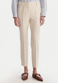 Spodnie eleganckie Weekend Max Mara kremowe damskie Materiałowe Rana 2615131021 Écru Slim Fit