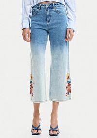 Jeansy Desigual niebieskie damskie Coco 26SWDD20  Straight Fit