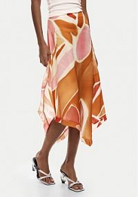 Sukienka codzienna Desigual pomarańczowa Spódnica midi 26SWFW13  Regular Fit