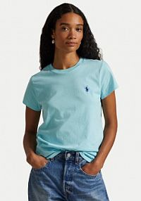 T-shirt Polo Ralph Lauren turkusowy damski 211B14605010  Classic Fit
