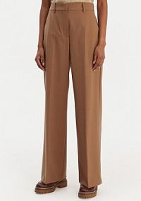 Spodnie eleganckie Weekend Max Mara brązowe damskie Palazzo Visivo 2615131041  Relaxed Fit