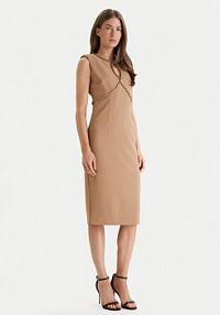 Sukienka koktajlowa Marciano Guess beżowa 6RGK18 9373Z  Regular Fit