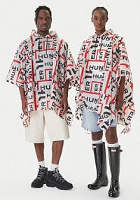 Kurtka przeciwdeszczowa Hunter biała Ponczo HARU0006261  Regular Fit