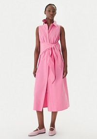 Sukienka LOLA CASADEMUNT różowa Koszulowa LS2616085  Regular Fit
