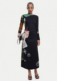 Sukienka codzienna Desigual czarna Fiona 25WWVW08  Slim Fit