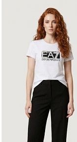 T-shirt EA7 Emporio Armani biały damski 7W001093 AF10373 U0002  Regular Fit
