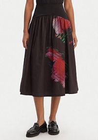 Spódnica Desigual czarna Midi 26SWFW02  Regular Fit