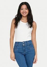 Top ONLY biały damski Val 2-Way 15371705  Slim Fit