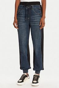 Spodnie dresowe Desigual granatowe damskie Joggery Kimy 25WWDD08  Loose Fit