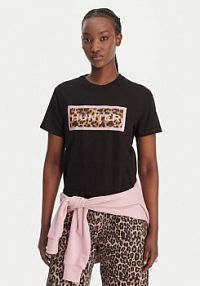 T-shirt Hunter czarny damski Essentials HARW0011261  Regular Fit