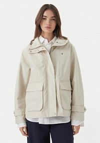Kurtka przejściowa Tommy Hilfiger beżowa jasna damska Utility WW0WW48612  Relaxed Fit