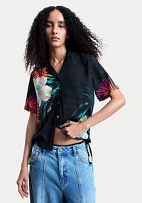 Koszula Desigual czarna damska Daikiri 26SWCW36  Regular Fit