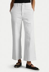 Spodnie eleganckie Polo Ralph Lauren kremowe damskie Materiałowe 211873988002 Écru Wide Leg