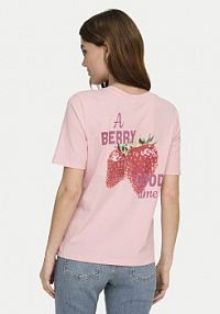 T-shirt ONLY czerwony damski Lucy 15367829  Regular Fit