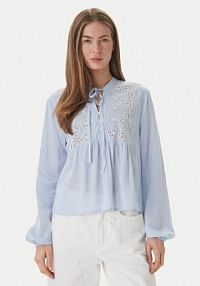 Bluzka ONLY niebieska jasna damska Lennyo 15366732 Błękitny Regular Fit