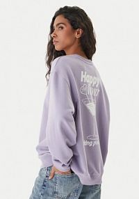 Bluza przez głowę HUGO fioletowa Classic 50560782  Relaxed Fit