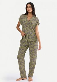Piżama Triumph zielona damska Boyfriend 10222611  Relaxed Fit