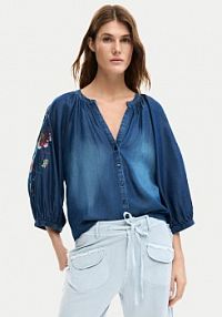 Koszula Desigual granatowa damska Jeansowa 26SWBW16  Relaxed Fit