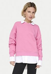 Bluza przez głowę ONLY różowa Best 15338727  Regular Fit