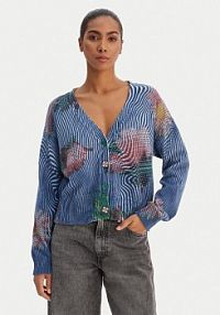Kardigan Desigual niebieski 26SWJF19  Regular Fit