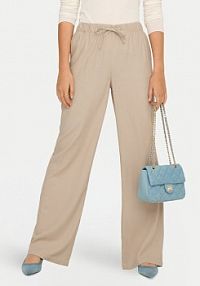 Spodnie eleganckie ONLY beżowe damskie Materiałowe Goa 15363676  Straight Fit