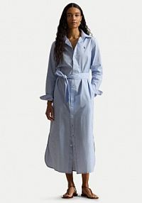 Sukienka Polo Ralph Lauren niebieska jasna Koszulowa 211A96362001 Błękitny Regular Fit