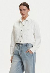 Kurtka jeansowe Tommy Jeans biała damska Jeansowa DW0DW21979  Oversize