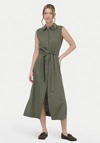 Sukienka ONLY beżowa Koszulowa Goa 15363697  Regular Fit