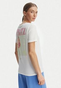 T-shirt ONLY biały damski Kita 15291465  Regular Fit