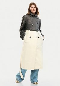 Trencz Desigual kremowy Duolo 26SWEW34 Écru Regular Fit