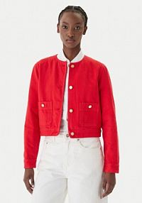 Kurtka jeansowe Tommy Hilfiger pomarańczowa damska Jeansowa WW0WW48591  Regular Fit