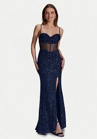 Sukienka wieczorowa Hey Kyla granatowa 5AI064HK  Regular Fit