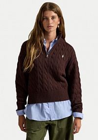 Sweter Polo Ralph Lauren brązowy damski 211963467505  Relaxed Fit