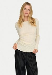 Bluzka ONLY beżowa damska Ella 15368469  Slim Fit