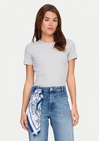 T-shirt ONLY szary damski Val 15339774  Slim Fit