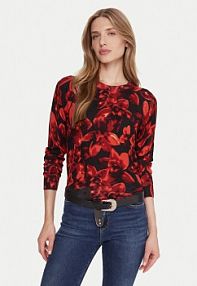 Sweter Desigual czerwony damski Lund 25WWJF16  Regular Fit