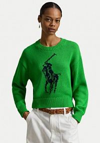Sweter Polo Ralph Lauren zielony damski 211A96234003  Relaxed Fit