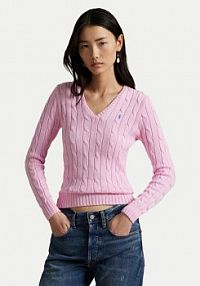 Sweter Polo Ralph Lauren różowy damski 211971870006  Slim Fit