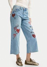 Jeansy Desigual niebieskie damskie Herry 26SWDD16  Straight Fit