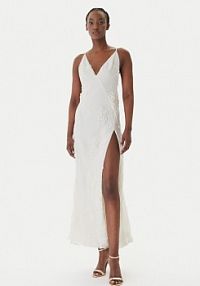 Sukienka wieczorowa Bardot kremowa Romaya 60334DB Écru Regular Fit
