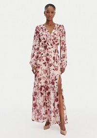 Sukienka wieczorowa Guess kremowa W6RK39 WJ712 Écru Regular Fit