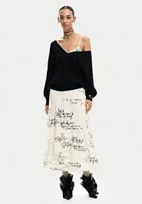 Sukienka codzienna Desigual kremowa Komplet sweter i  Morisot 26SWVK33 Écru Regular Fit