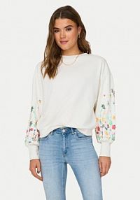 Bluza przez głowę ONLY biała Brooke 15216364  Regular Fit