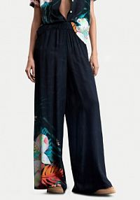 Spodnie eleganckie Desigual czarne damskie Materiałowe Daikiri 26SWPW52  Regular Fit