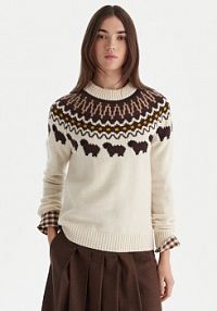 Sweter Hunter beżowy damski Ashie HARW0074251  Regular Fit