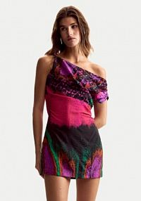 Sukienka letnia Desigual kolorowa Beattl Lacroix 26SWVW59  Regular Fit