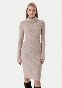 Sukienka dzianinowa ONLY beżowa Nellie 15363533  Regular Fit