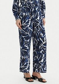 Spodnie eleganckie ONLY granatowe damskie Materiałowe Nova 15264446  Regular Fit