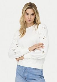 Bluza przez głowę ONLY biała Femme 15315687  Regular Fit