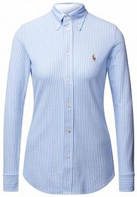 Bluzka koszulowa o kroju regular fit z czystej bawełny model „HEIDI” Polo Ralph Lauren niebieska damska EAN 211664416